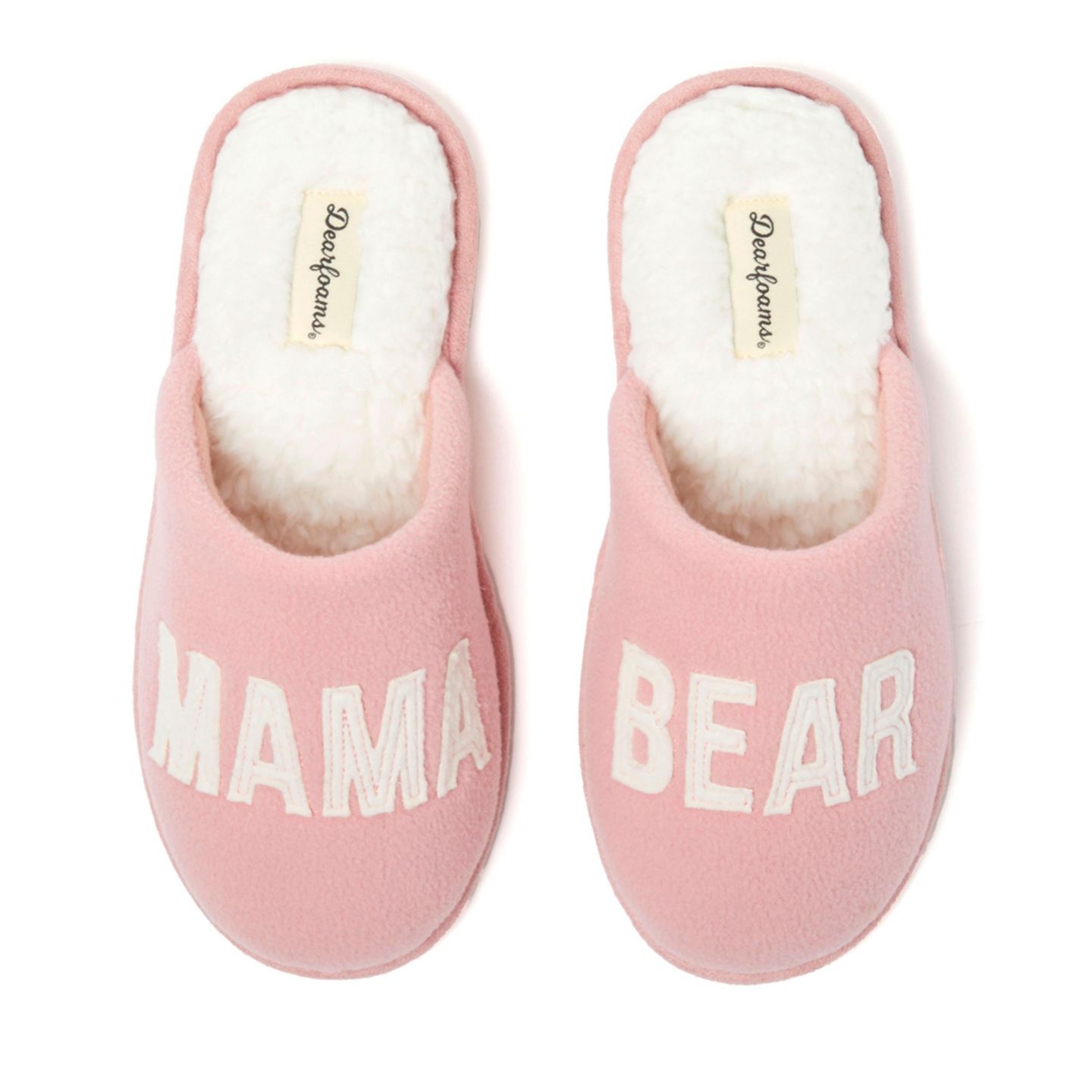 Женские тапочки Dearfoams Carley Mama Bear Mom Scuff Slipper, цвет: Пудровый — фото 7