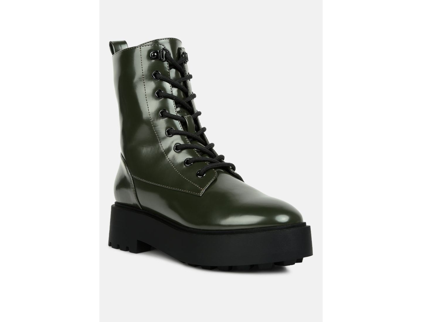 Женские ботинки London Rag Molsh Faux Leather Ankle Biker, цвет: Тёмный зелёный — фото 5