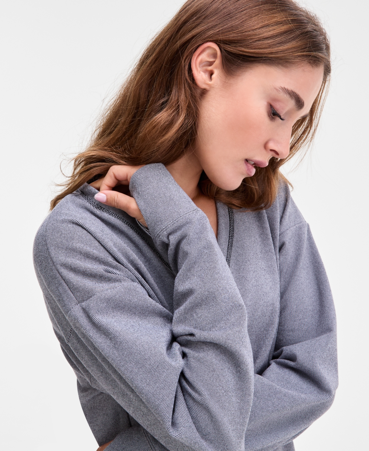 Id Ideology Women's Brushed Rib V-neck Sweater, Macy's Exclusive In Black