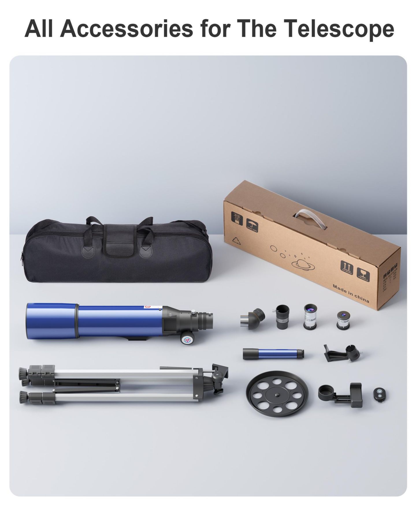 Детские игрушки SUGIFT 80mm Astronomical Refractor Telescope for Beginners, Complete Kit, Ages 8+, цвет: Синий — фото 7