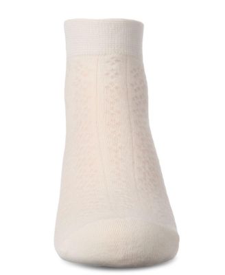 Girls Rayon Blend Diamond Knit Patterned Ankle Sock