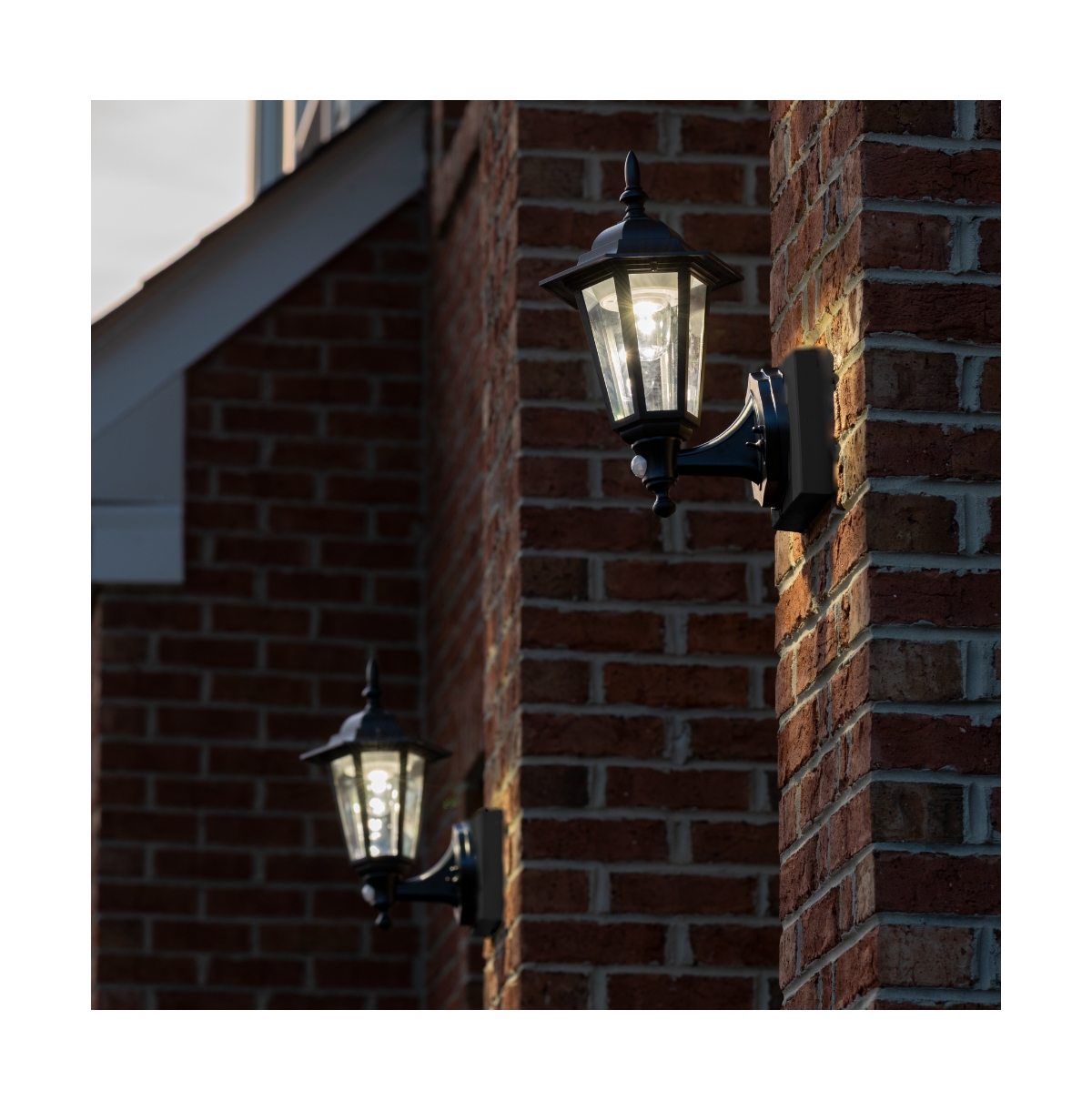 Maxsa Innovations Battery-powered Motion Activated Wall Sconce 2 Pack- Black Hexagonal
