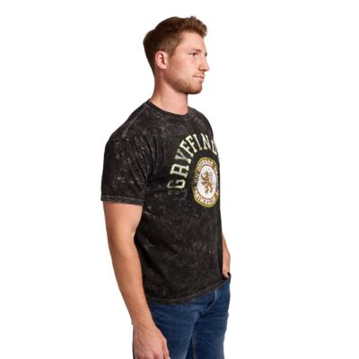 Men's Gryffindor Varsity Blue Vintage Mineral Wash Crew Neck Short Sleeve T-shirt