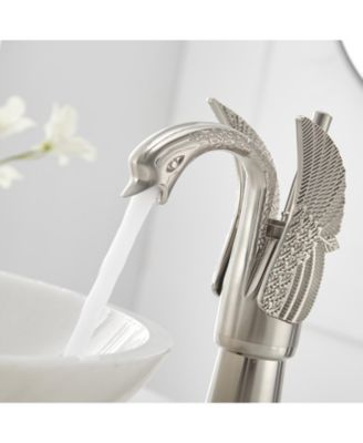 12*12*5 Swan Single Hole Single Handle Bathroom Vessel Sink Faucet With Pop Up Drain