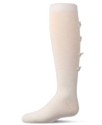 Big Girls Cotton-Rich Back Bow Trimmed Knee Sock