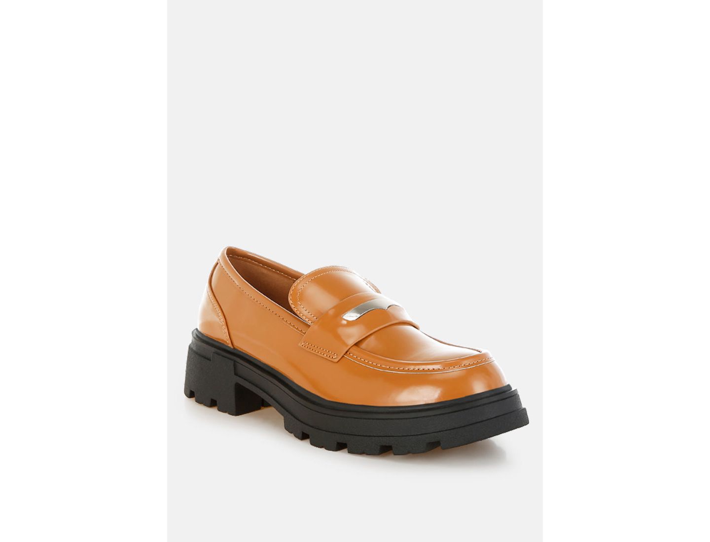 Женские туфли London Rag Gleam Stride Faux Leather Chunky, цвет: Бежевый / Хаки — фото 5