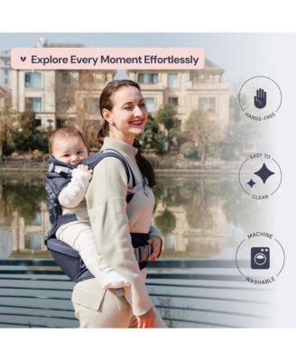 Kids Carrier 6-in-1 Carrier with Hip Seat, Comfy & Adjustable, Navy Hearts