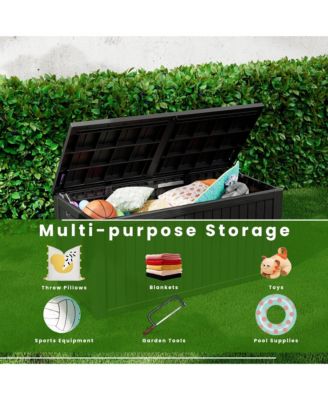 - W Gallons Water Resistant Resin Lockable Deck Box