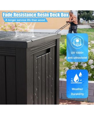 - StormArmor 180Gal LockPro Deck Box - Hurricane-Proof HDPE Resin w/ QuadLock & UV360 Shield - Mega Outdoor Storage