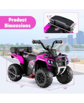 6V Kids Ride On ATV w/ Music & Spray Function USB Port Storage Box Toy Car