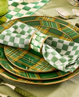 Tartan Green Enameled Salad Plate