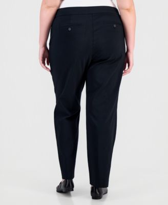 Plus Size Curvy-Fit Straight-Leg Pants, Exclusively at Macy's