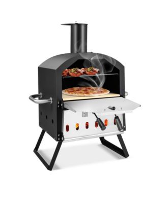 Outdoor Pizza Oven with Anti-scalding Handles and Foldable Legs