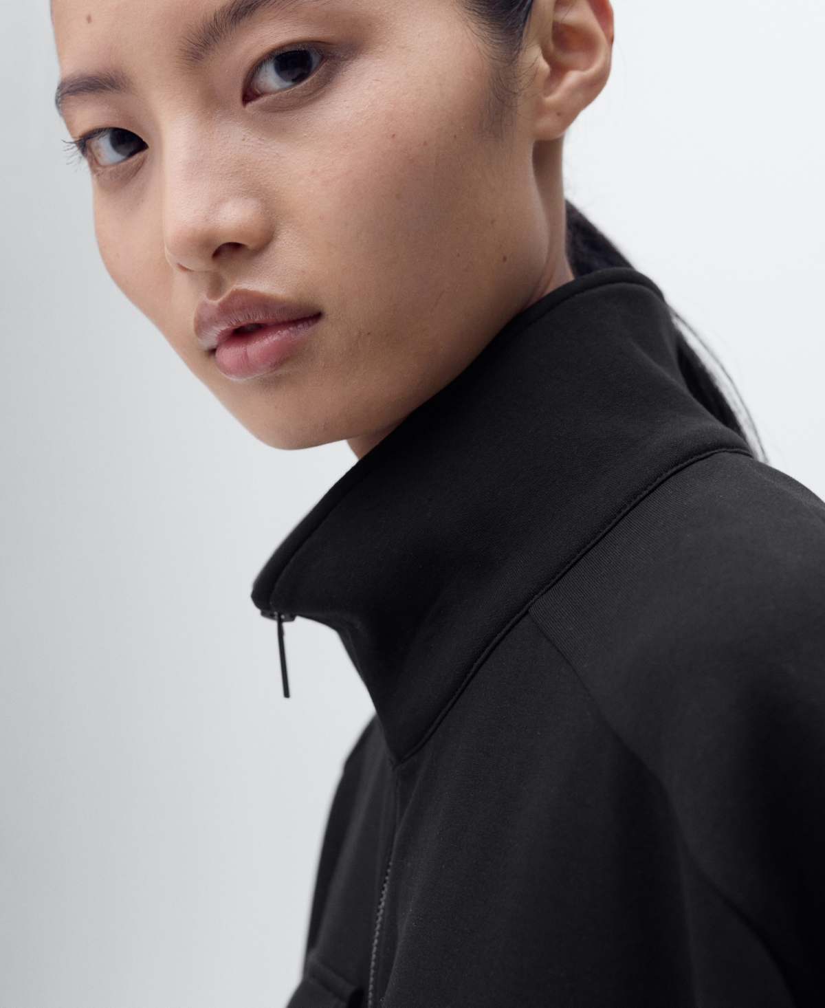 Mango Short Sleeve Adjustable Waist Jacket In Black