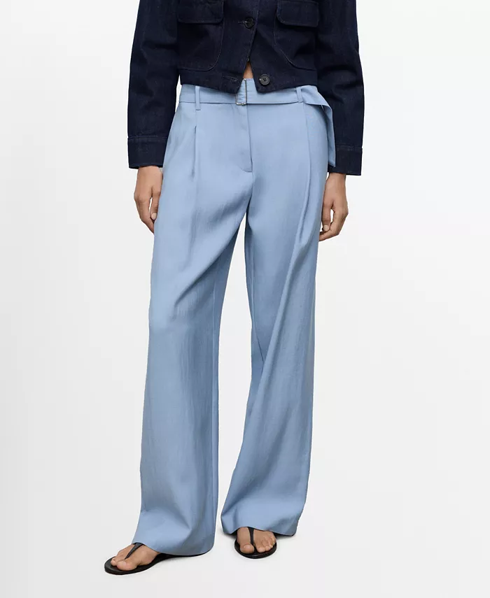 Women's Belted Paper Bag Pants