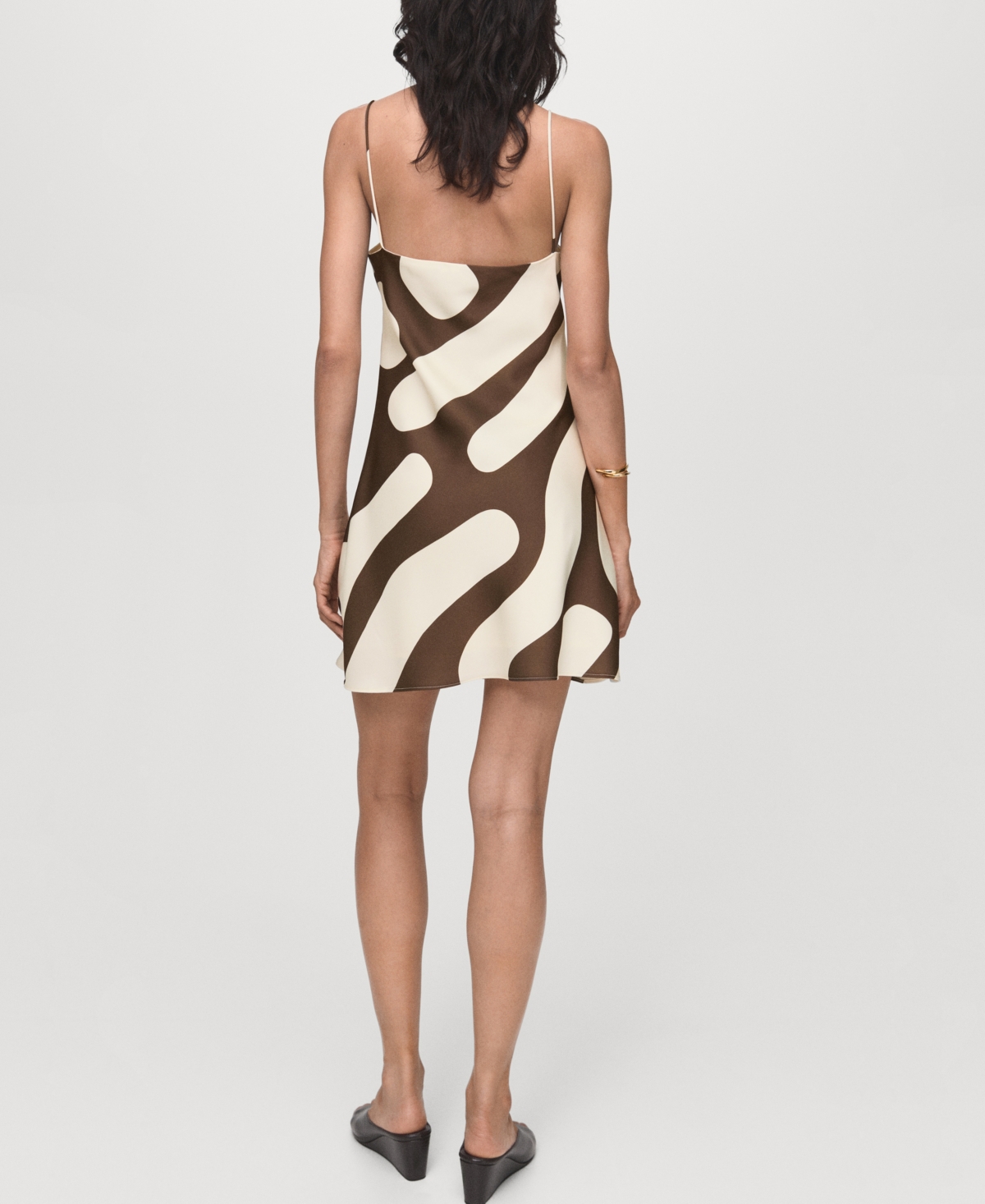 Mango Just Print Sleeveless Minidress In Brown