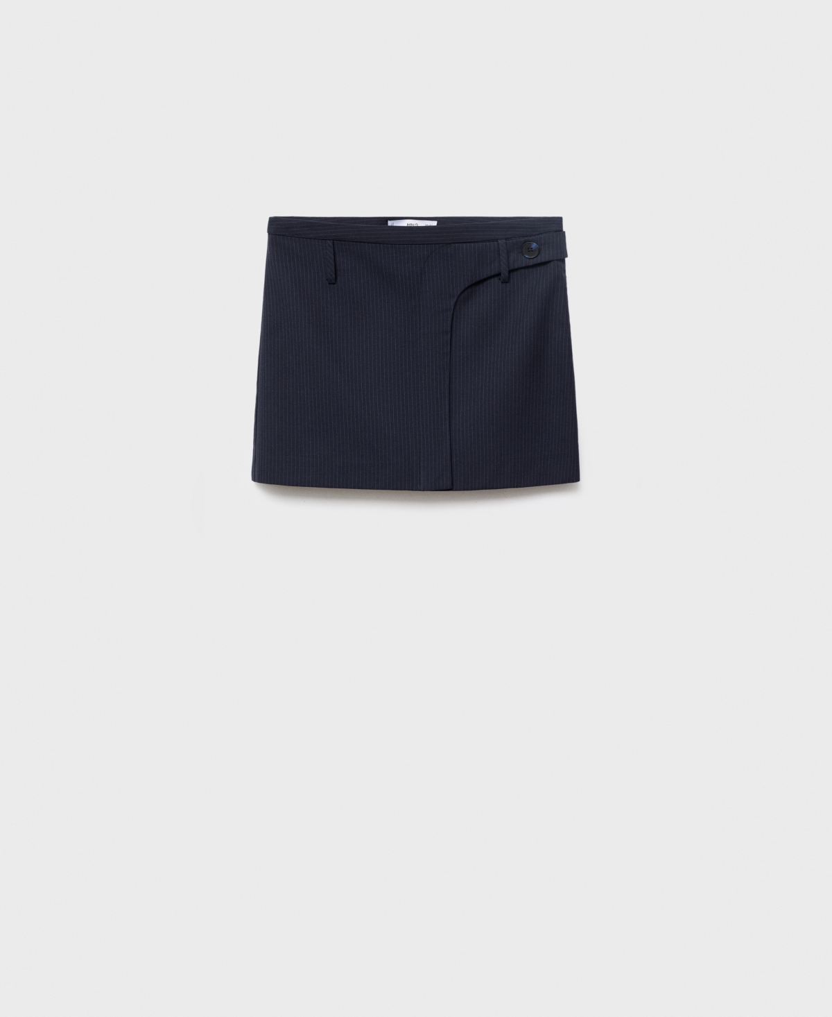 Mango Pinstriped Short Skirt Navy In Black