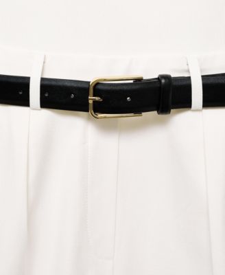 Women's Belted Combined-Fabric Jumpsuit