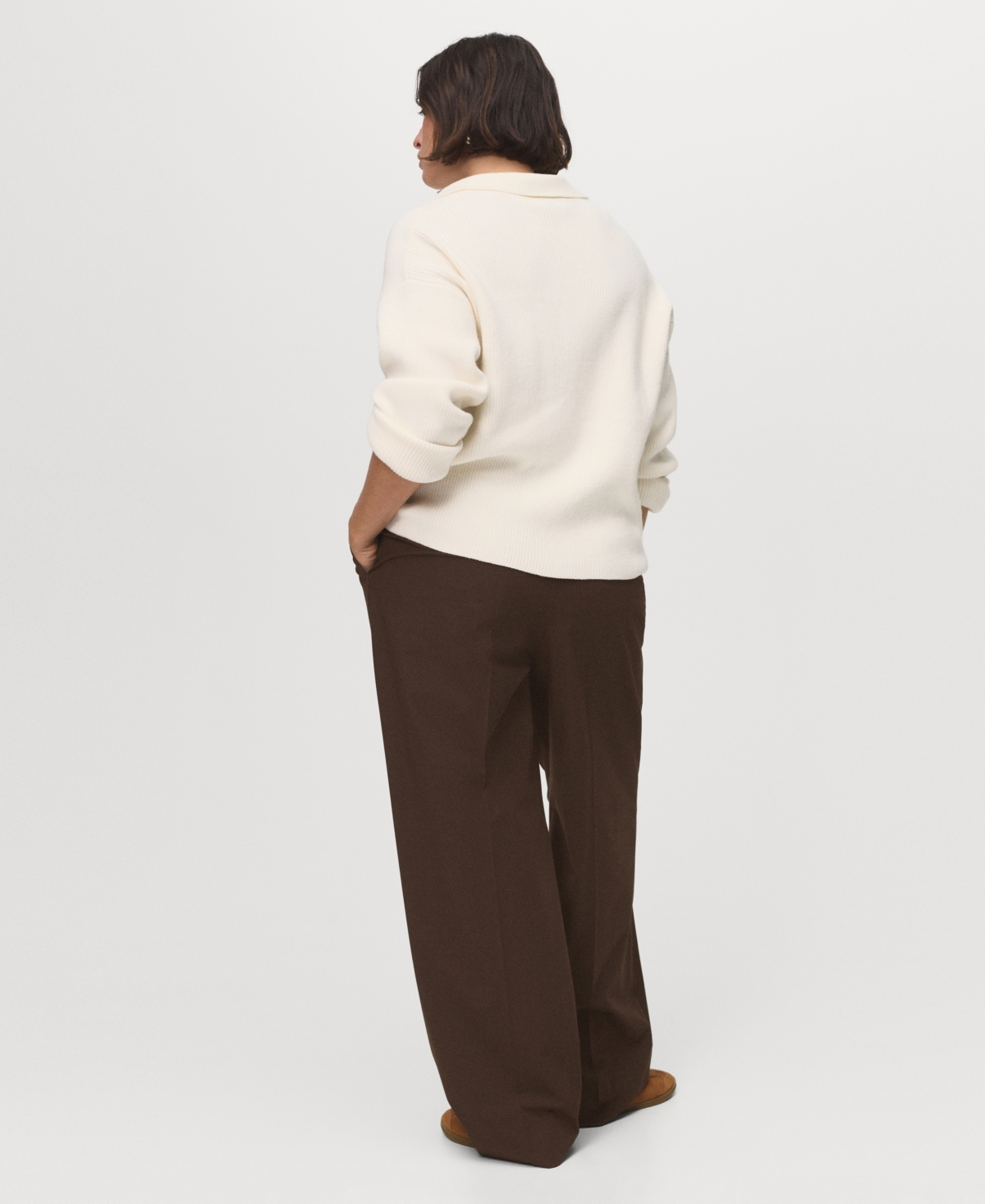 Mango Pleated Wide Leg Pants In Multi