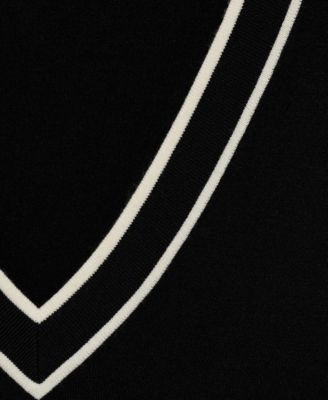 Women's Contrasting V-Neck Sweater