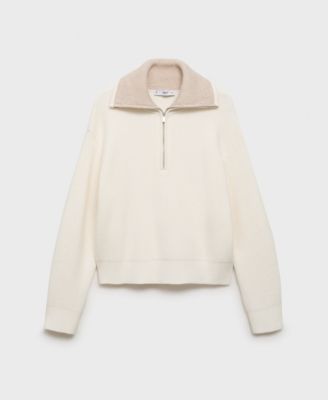 Women's Contrasting Zipper Collar Sweater