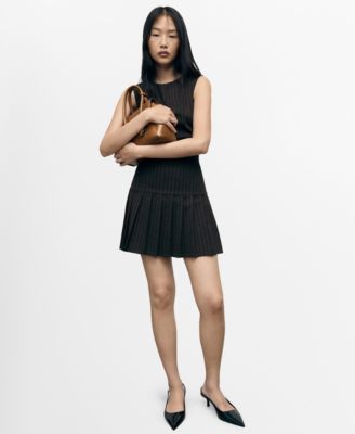 MANGO - Women's Pleated Short Dress