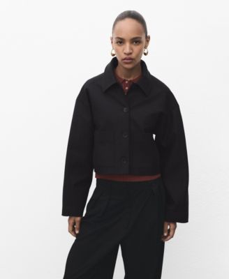 MANGO - Women's Pockets Cropped Jacket