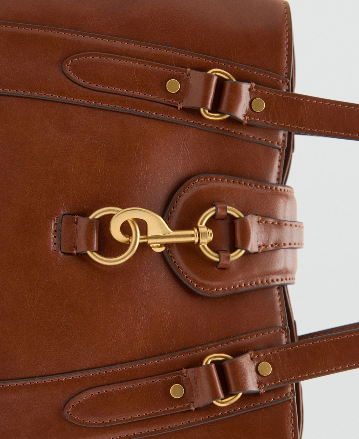 Mango Women's Hook Fastener Large Shoulder Bag In Brown