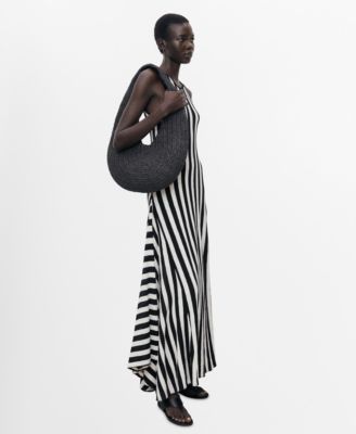 MANGO - Women's Asymmetrical Low-Knit Dress