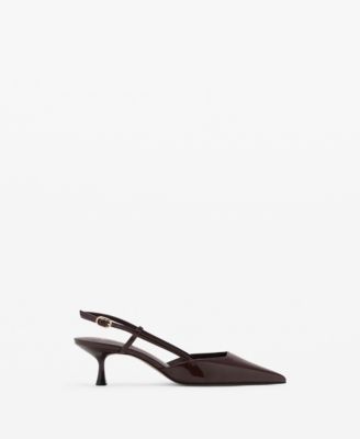 MANGO - Women's Kitten-Heel Patent Leather Shoes