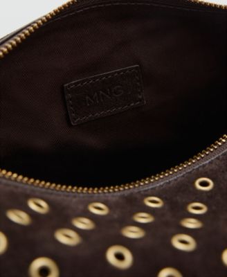 Women's Eyelets Detail Suede Shopper Bag