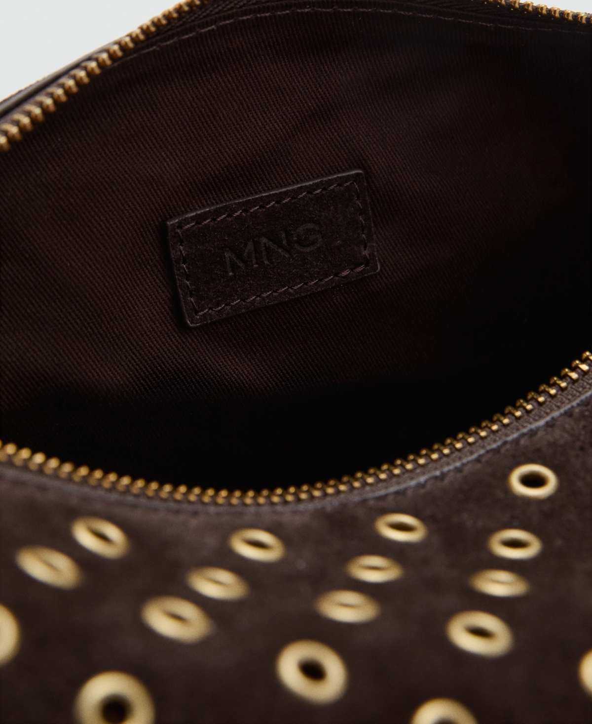 Mango Women's Eyelets Detail Suede Shopper Bag