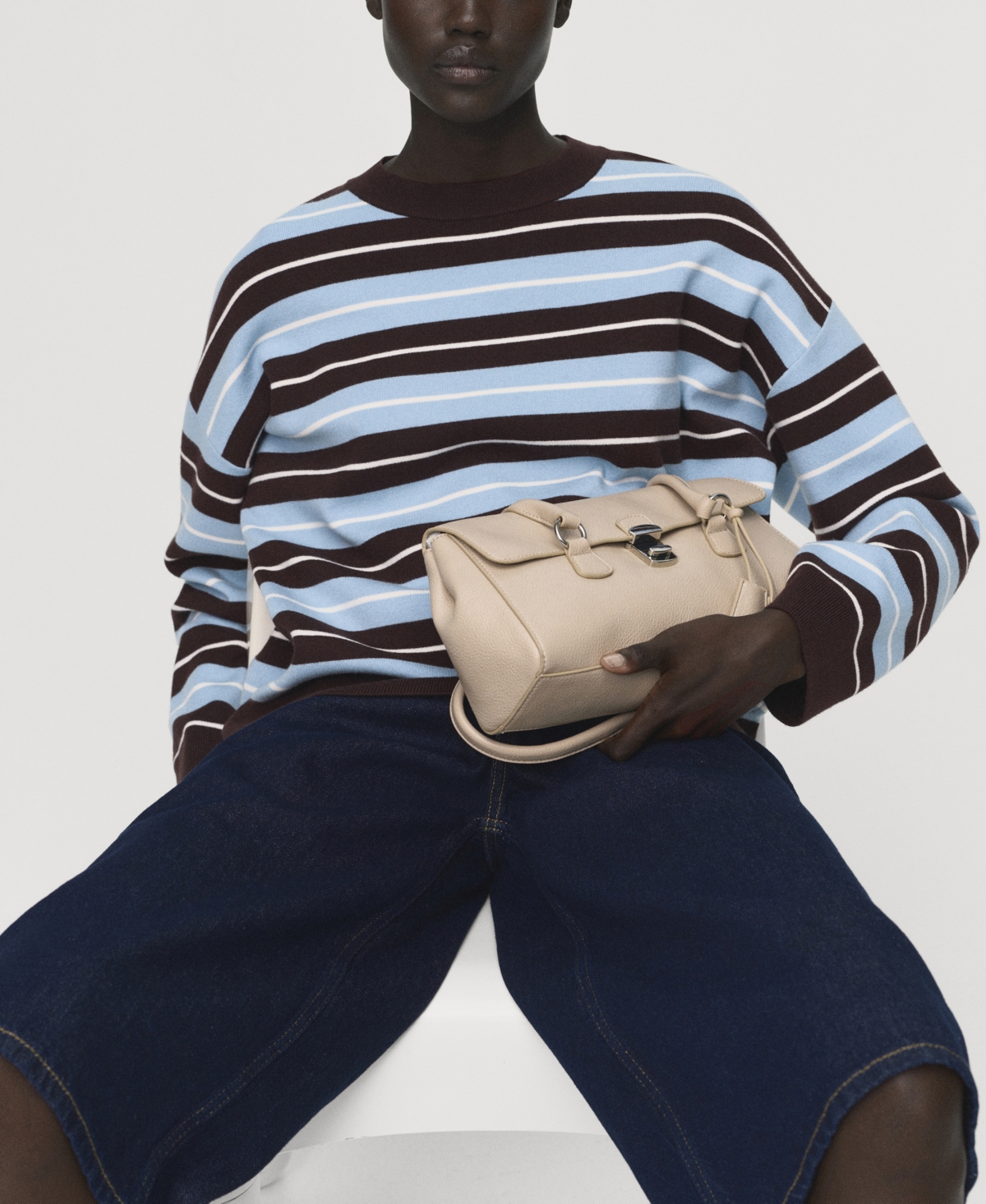 Mango Women's Oversized Striped Sweater