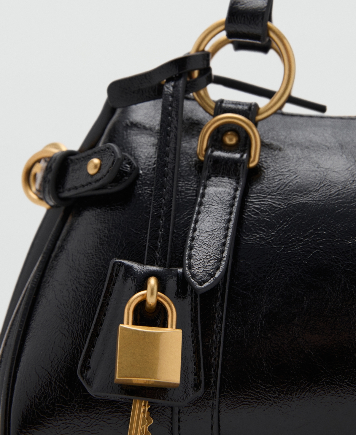 Mango Women's Charm Detail Bowling Shoulder Bag In Black