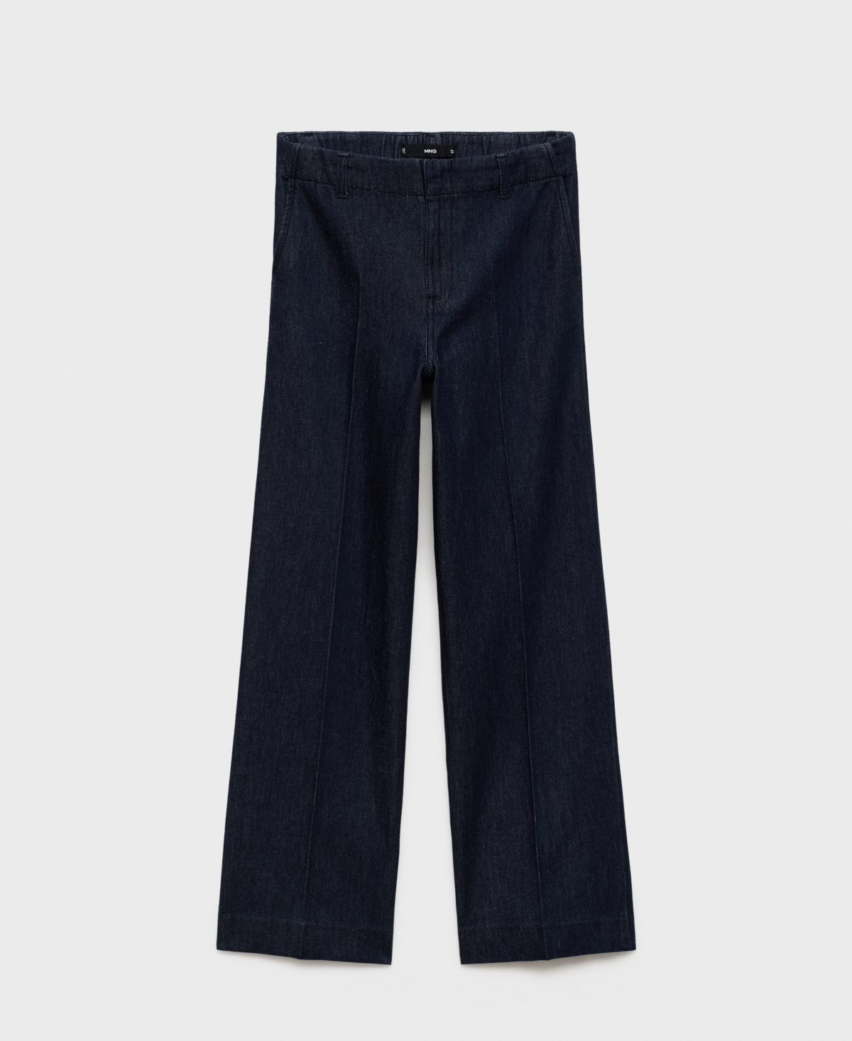 Mango Women's High-waisted Wide Leg Denim Pants In Blue