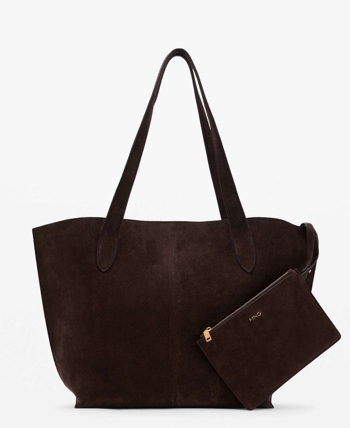 Mango Women's Suede Shopper Bag In Brown