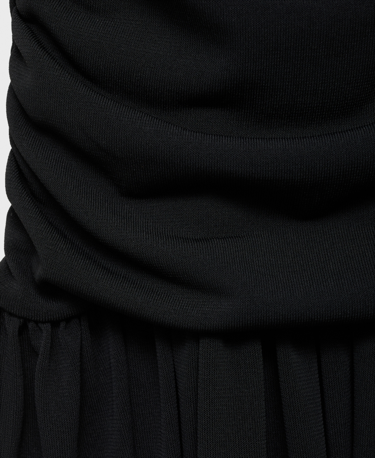 Mango Gathered Sleeveless Midi Dress In Black