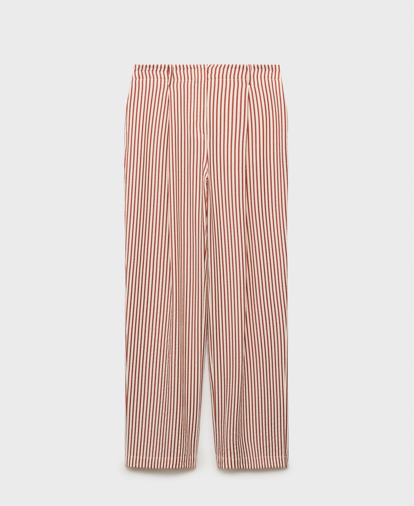 Женские брюки Mango Pleated Striped, цвет: Оранжевый — фото 1