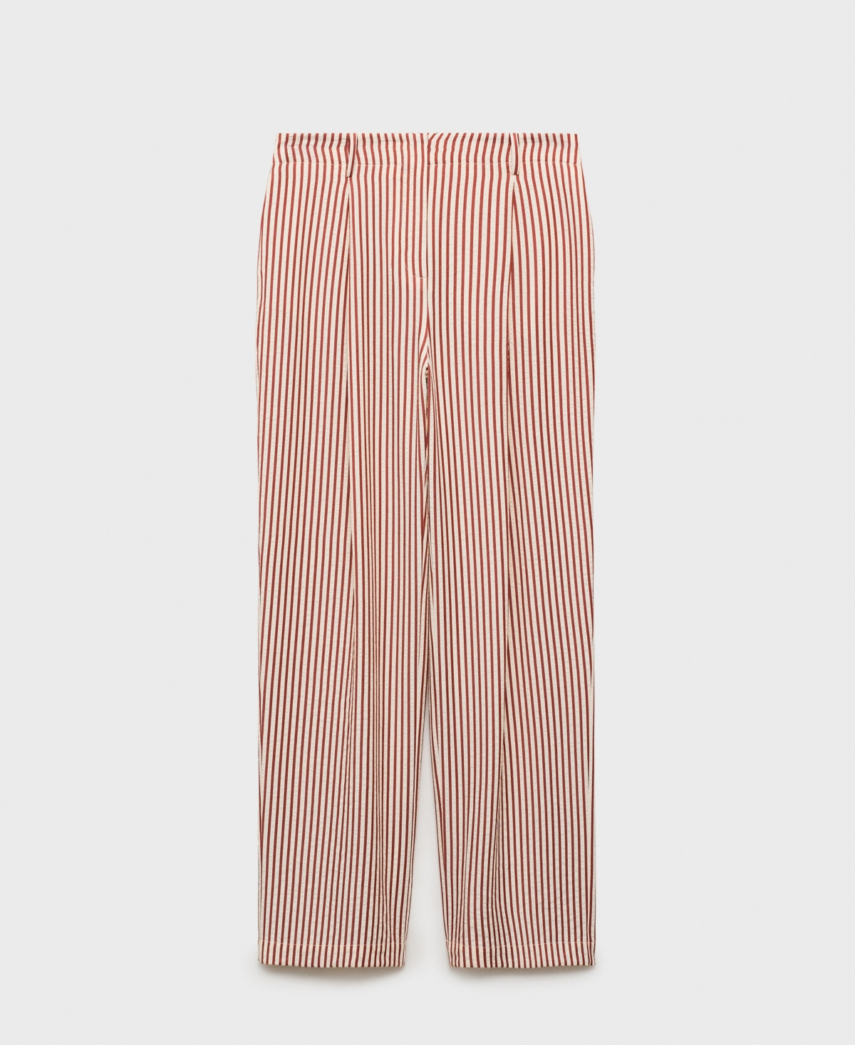 Mango Women's Pleated Striped Pants In Orange