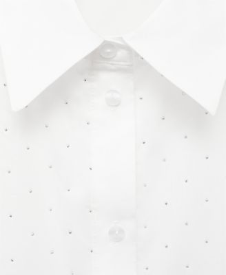 Women's Rhinestone Cropped Shirt