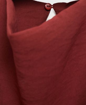 Women's Draped Neck And Belt Blouse