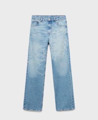 Women's Floral Pattern Straight-Leg Jeans