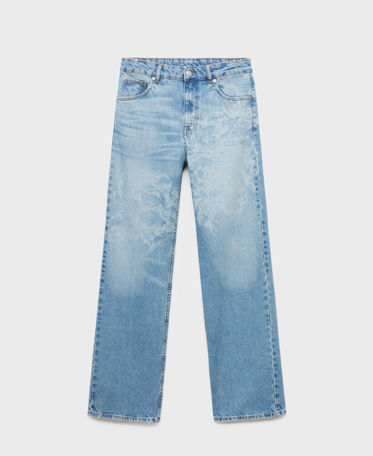 Mango Women's Floral Pattern Straight-leg Jeans In Animal Print