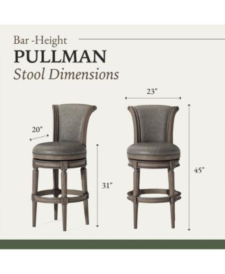 Pullman Bar Stool in Reclaimed Oak Finish, Ronan Stone, Set of 2