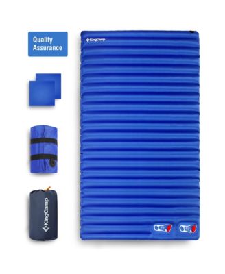 2-Person Double Sleeping Pad Lightweight Inflatable Air Mat, Blue