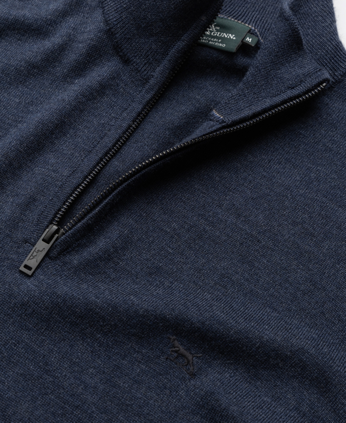Rodd & Gunn Nobles Funnel Neck Merino Wool Half Zip Sweater In Blue