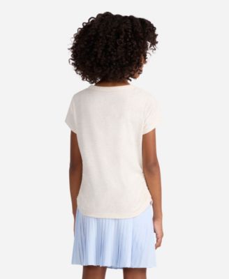 Girls Pearl Bow Ruched T-Shirt