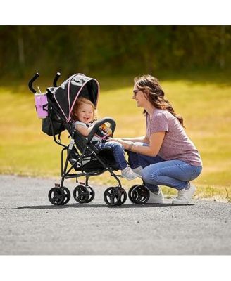 Vista Moonwalk Stroller with Compact Fold & Canopy in Light Gray