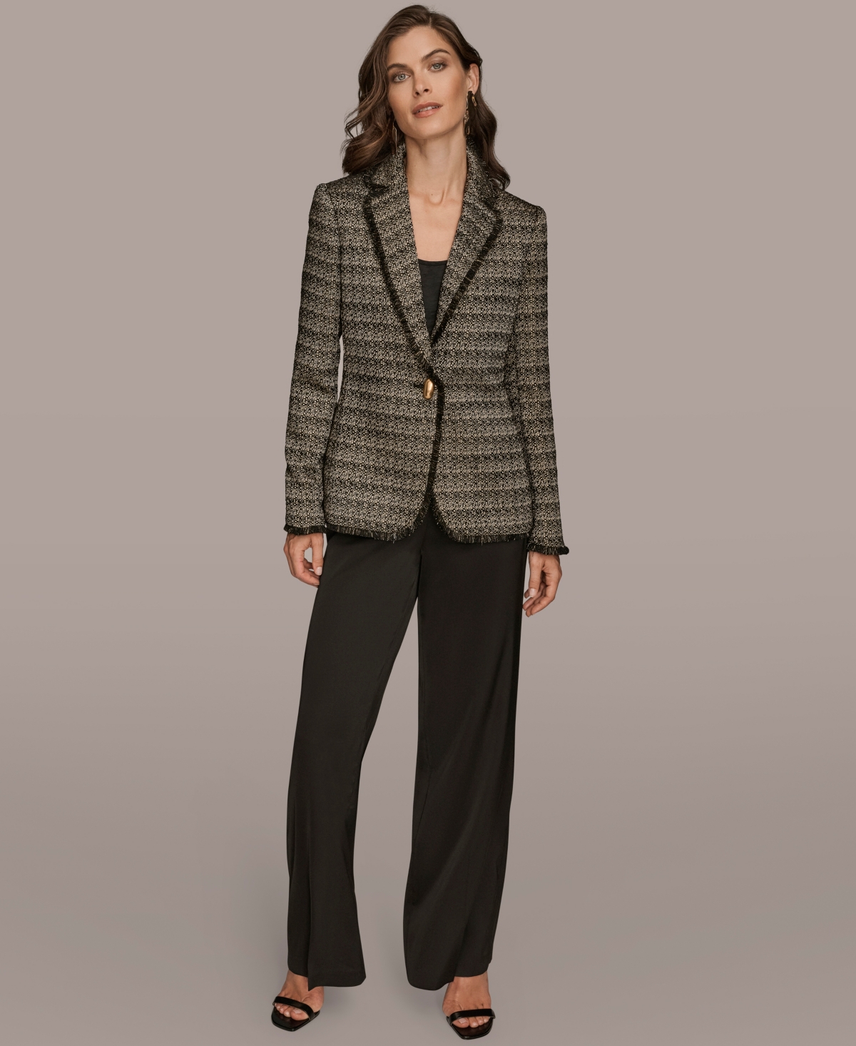 Donna Karan New York Women's Novelty One Button Jacket