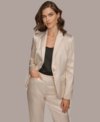 Women's Metallic One-Button Blazer